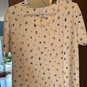 Sonoma Kids Floral Tee - White with Blue and Yellow